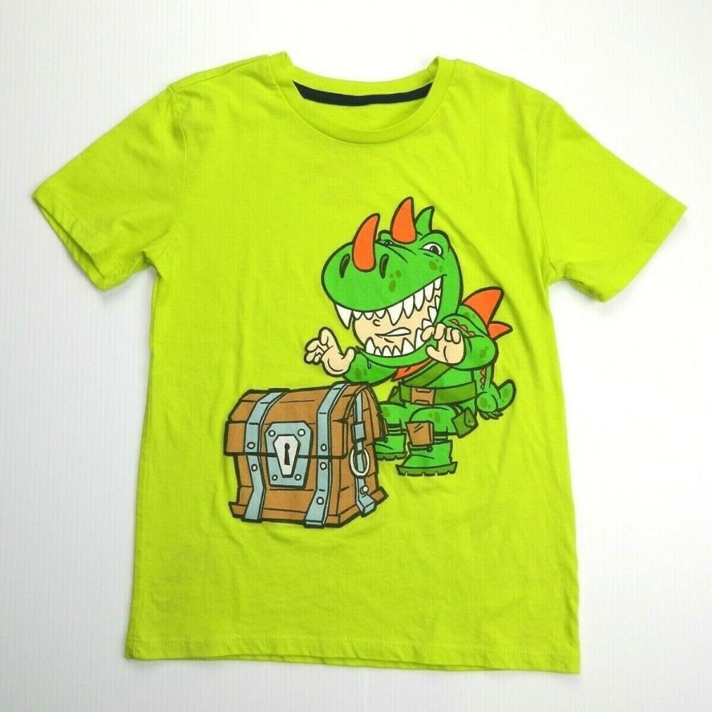Fortnite Dino Guy Green T Shirt Boys Medium